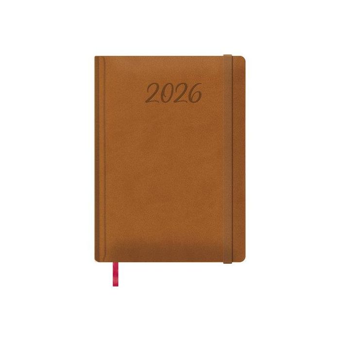Agenda Anual (2026) Dohe Manaos Cosida Tapa Acolchada Polipiel Con Goma 170X240 S/V Marron