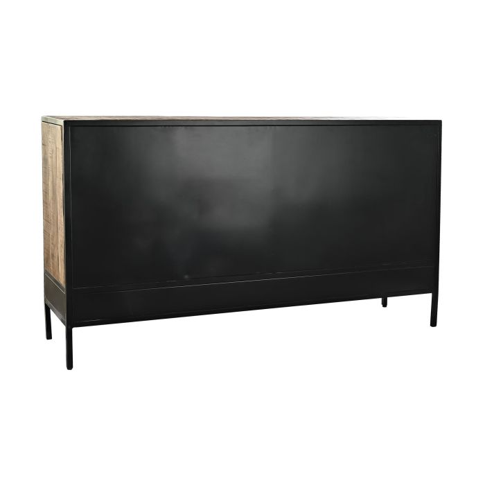 DKD Home Decor Buffet Loft de Madera de Mango y Metal Marrón y Negro con 3 Cajones, 3 Puertas y 2 Estanterías 160x40x90 cm 6