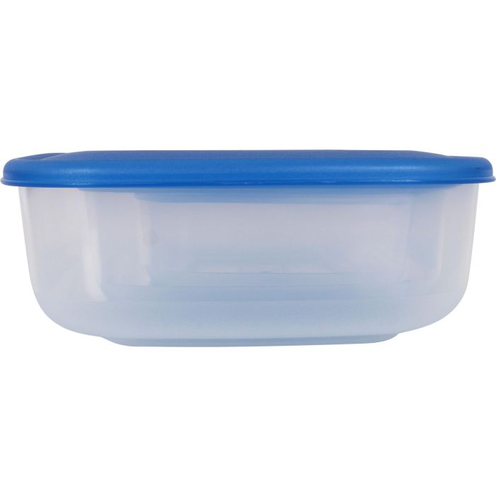 Tontarelli Set 3 Fiambreras Rectangulares 1L, 2L, 3L con Tapa Azul | 29.6x19.8x7.7 cm (20 Cajas)