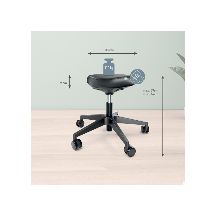 Taburete Leitz Ergo con Ruedas Color Negro Kensington 65780095 5 Taburete Leitz Ergo con Ruedas Color Negro Kensington 65780095 5