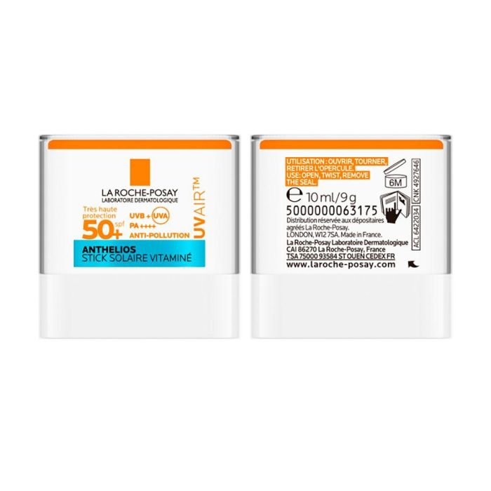 La Roche-Posay ANTHELIOS UVAIR Stick Protector Solar SPF50+ 1 Unidad - Bálsamo Facial y Corporal de Alta Protección 1