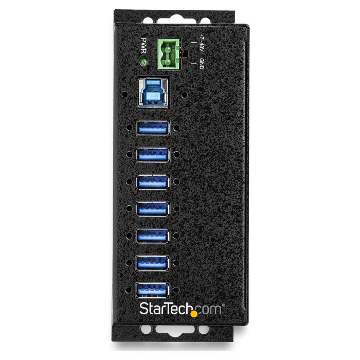 StarTech Hub USB 3.0 Industrial de 7 Puertos 7PT IND. USB3 HUB con Adaptador de Corriente y 5Gbps 2