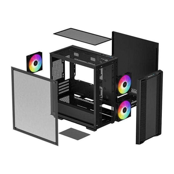 Deepcool CC360 Caja Ordenador Gaming Negra con ARGB y Ventana de Cristal Templado