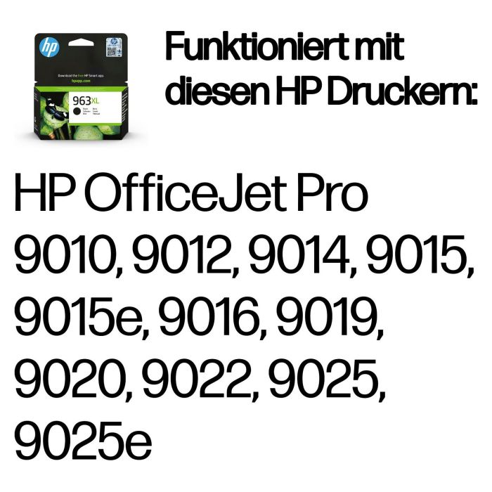 Hp Tinta Negro Officejet Pro All-In-One 9010,9012,9014,9015,9016,9019,9020,9022,9025 - Nº 963XL 1
