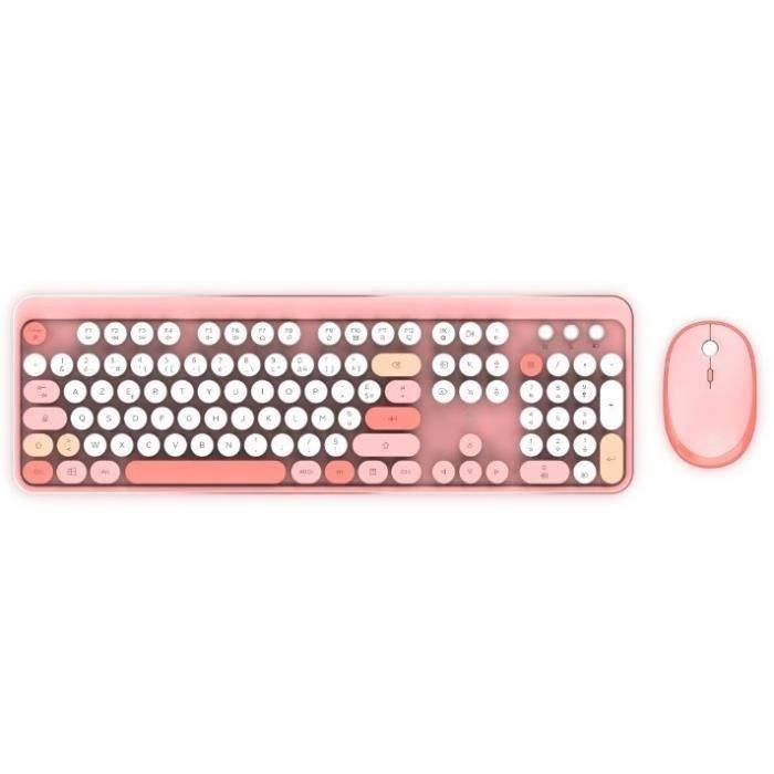 Combo teclado + mouse inalámbrico - MOBILITY LAB - Pure Color - Rosa - Diseño ergonómico - Escritura discreta Combo teclado + mouse inalámbrico - MOBILITY LAB - Pure Color - Rosa - Diseño ergonómico - Escritura discreta