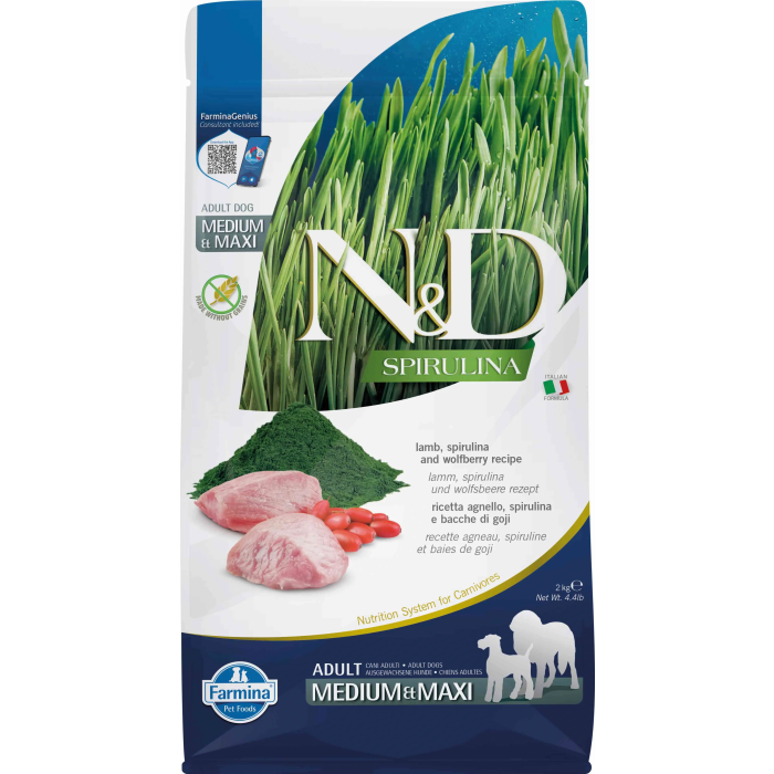 Farmina N&D Spirulina Dog Medium-Maxi Cordero 2 kg