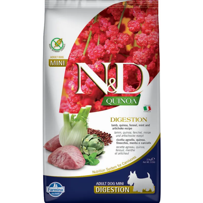 Farmina N&D Dog Quinoa Digestion Cordero Mini 2,5 kg