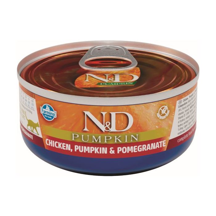 Farmina N&D Cat Pumpkin Pollo - Alimento Húmedo para Gatos, Caja de 24 Sobres de 70 gr