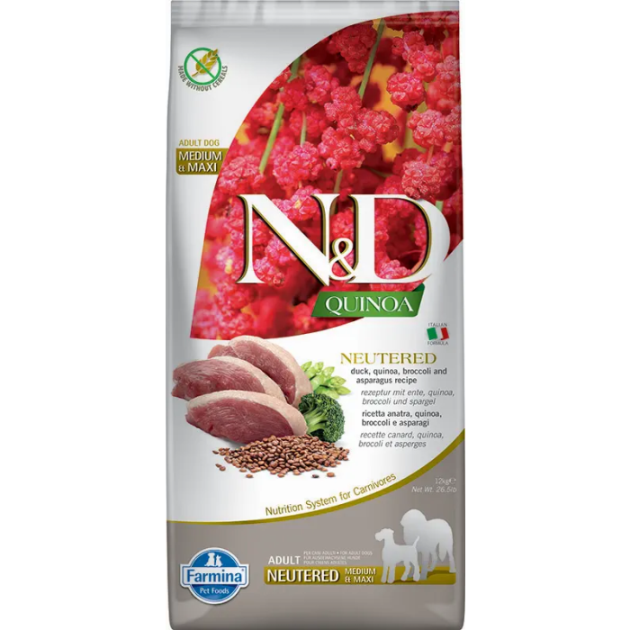 Farmina N&D Dog Quinoa Neutered Pato Medium Maxi 12 kg