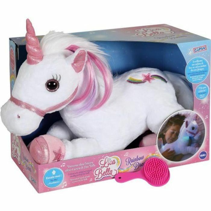 Gipsy Toys Peluche Unicornio Lica Bella 35 cm, de felpa suave con sonidos mágicos y mechas de colores para peinar, ideal +18 meses 0 Gipsy Toys Peluche Unicornio Lica Bella 35 cm, de felpa suave con sonidos mágicos y mechas de colores para peinar, ideal +18 meses 0