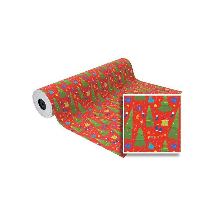 Papel De Regalo Bobina Basika 62 Cm X 80 M (4 Kg Aprox.) Navidad (Nv1701-A 62 Cm)