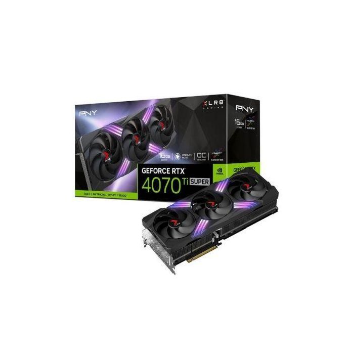 Tarjeta Gráfica PNY GeForce RTX 4070 Ti SUPER XLR8 Gaming VERTO EPIC-X RGB OC Triple Fan/ 16GB GDDR6X