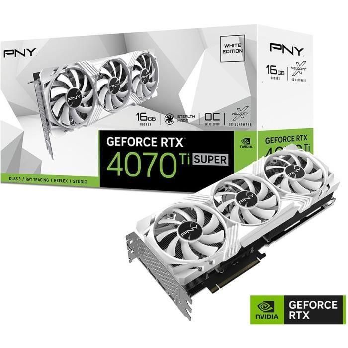 PNY - Tarjeta gráfica - GEFORCE RTX 4070 Ti SUPER - 16GB - VERTO Overclocked Edition DLSS 3 3