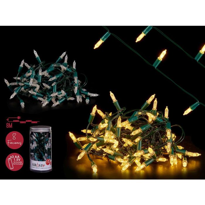 Tira LED Krist+ 9m 100 LEDs Luz Cálida Amarilla, 8 Funciones, 8.5x16x8.5 cm (12 Unidades) Tira LED Krist+ 9m 100 LEDs Luz Cálida Amarilla, 8 Funciones, 8.5x16x8.5 cm (12 Unidades)
