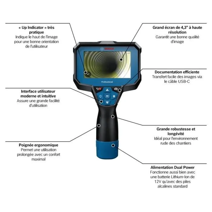 Bosch Professional Cámara de inspección GIC 12V-4-23 C - 0601241500 1