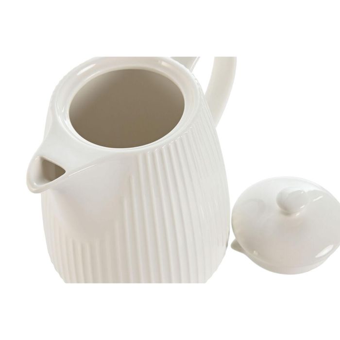 DKD Home Decor Tetera Porcelana Blanca Urban 1L - Apta Lavavajillas, 15 cm Alto, Colección Carve loving 24 1 DKD Home Decor Tetera Porcelana Blanca Urban 1L - Apta Lavavajillas, 15 cm Alto, Colección Carve loving 24 1