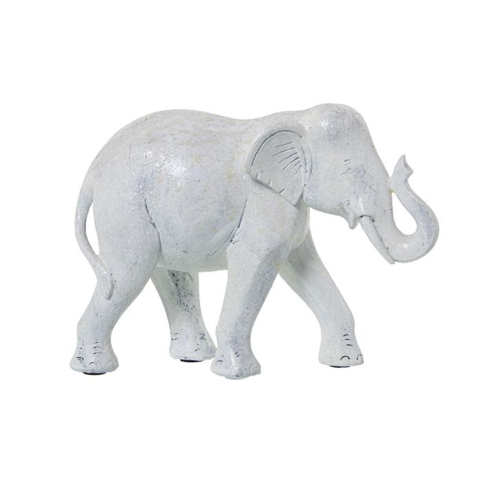 Figura Decorativa Alexandra House Living Blanco Plástico Elefante 10 x 18 x 24 cm