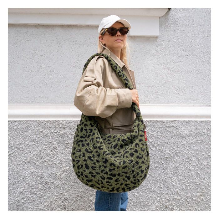 Reisenthel Bolso Moonbag Teddy Leo Oliva - Bolso Grande, 24 Litros, 480 x 330 x 140 mm, Poliéster Monocromo