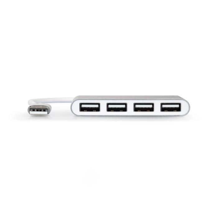 Hub USB 4 Puertos Port Designs 900120 Plateado Blanco/Gris 1