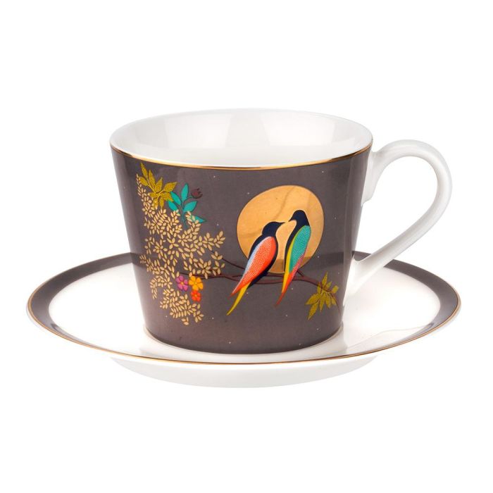 Taza Té Con Plato Gris Oscuro Portmeirion