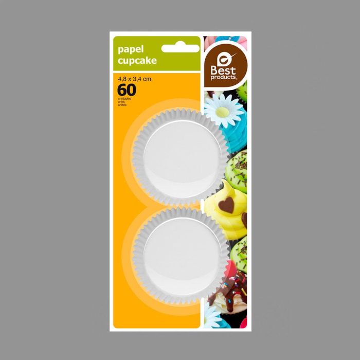 Best Products Blister con 60 moldes de papel para magdalenas 4,8x3,4cm 1