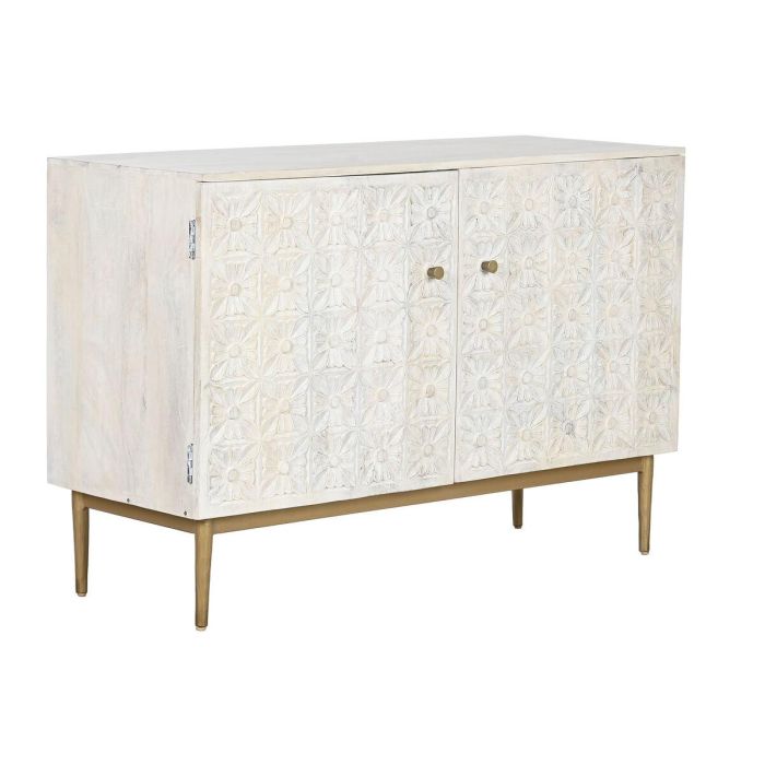 Aparador Indio DKD Home Decor Blanco Dorado 45 x 80 x 120 cm