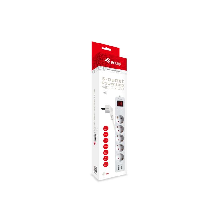 EQUIP REGLETA CON 5 TOMAS CABLE DE RED DE 1.5 METROS + 2 PUERTOS USB Y BOTON DE APAGADO ENCENDIDO 5 EQUIP REGLETA CON 5 TOMAS CABLE DE RED DE 1.5 METROS + 2 PUERTOS USB Y BOTON DE APAGADO ENCENDIDO 5