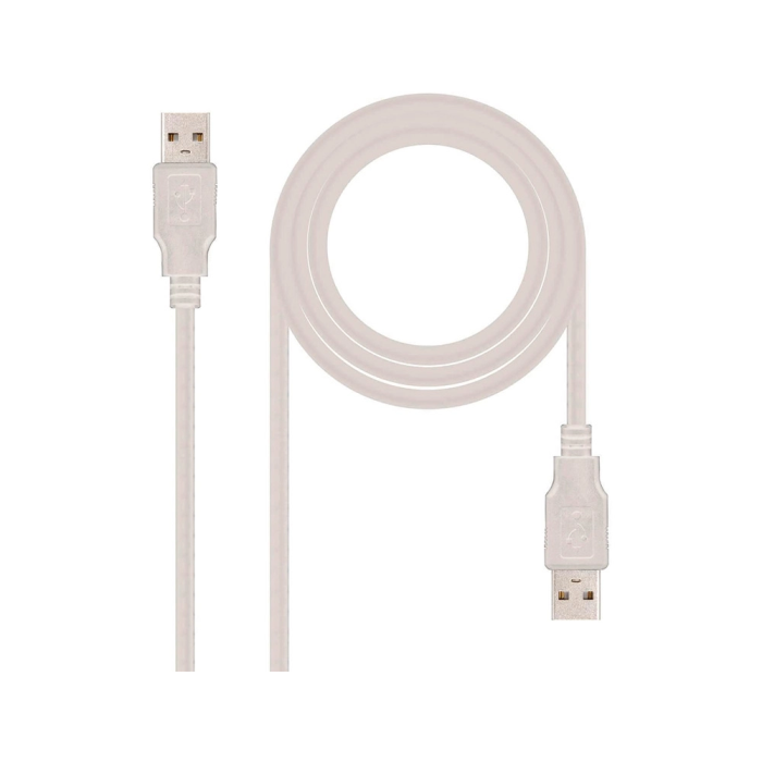 Nanocable Cable USB 2.0 Tipo A Macho a Macho Gris Longitud 1 m