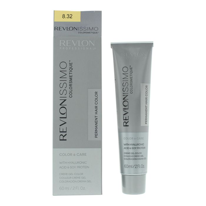 Revlonissimo Colorsmetique, Tinte permanente para el cabello, 8.32 Light Golden Pearl Blonde, 60 ml