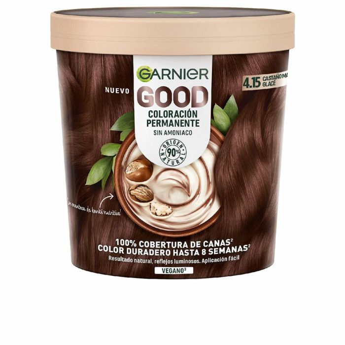 Garnier GOOD Coloración Permanente Sin Amoniaco #4.15 Castaño Glaciar 217 ml Garnier GOOD Coloración Permanente Sin Amoniaco #4.15 Castaño Glaciar 217 ml