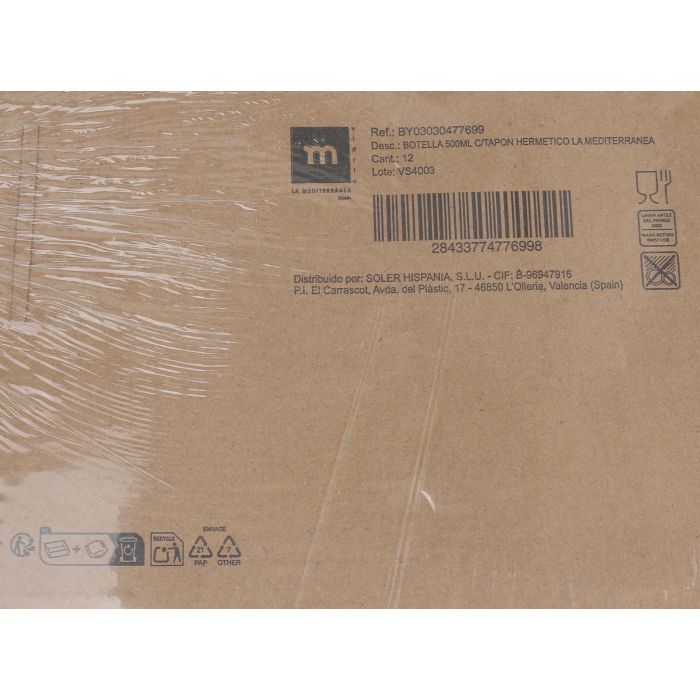 Botella 500 ml con tapón hermético - La Mediterranea (24 Unidades) 11 Botella 500 ml con tapón hermético - La Mediterranea (24 Unidades) 11