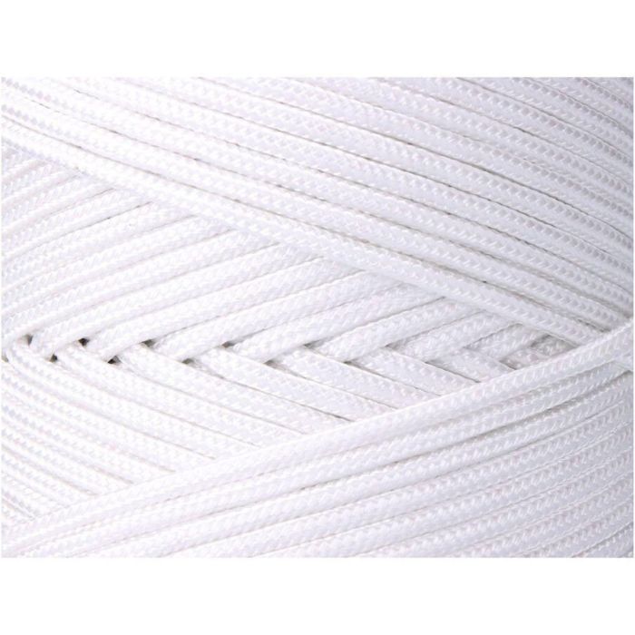 Edm Cordón Trenzado Polipropileno Blanco 5 mm x 200 m Alta Tenacidad Resistente Químicos y UV Ideal Tendederos Agricultura y Bricolaje 1
