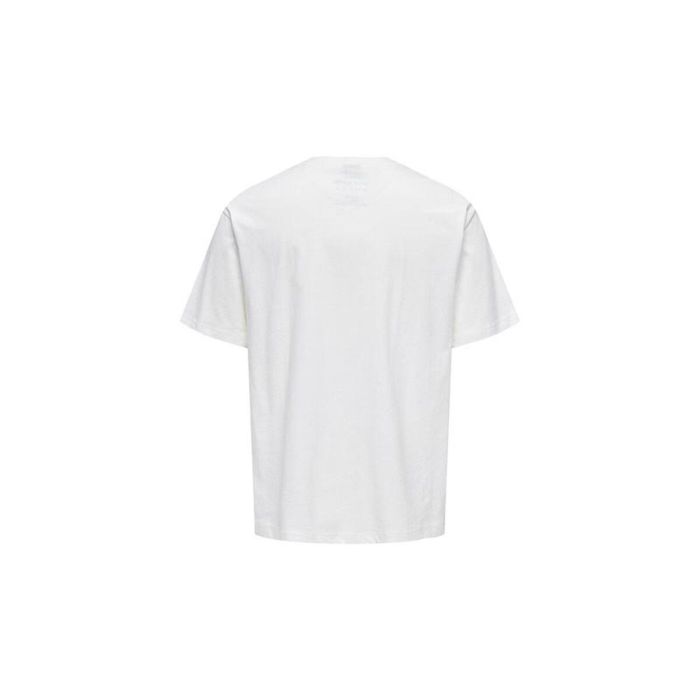 Camiseta de Manga Corta Hombre Only & Sons Mickey Rlx Cloud Dancer Blanco
