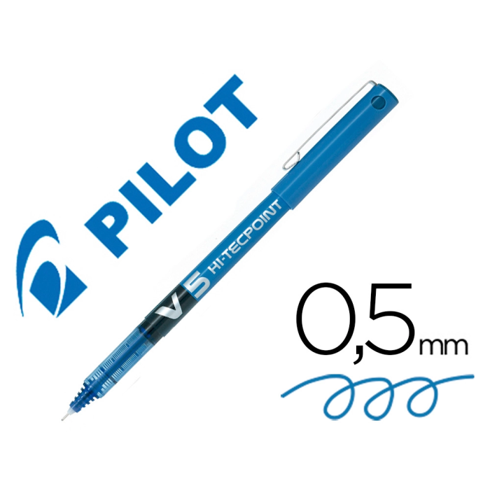 Pilot V-5 Rotulador Punta Aguja Tinta Líquida Color Azul Trazo 0.5 mm