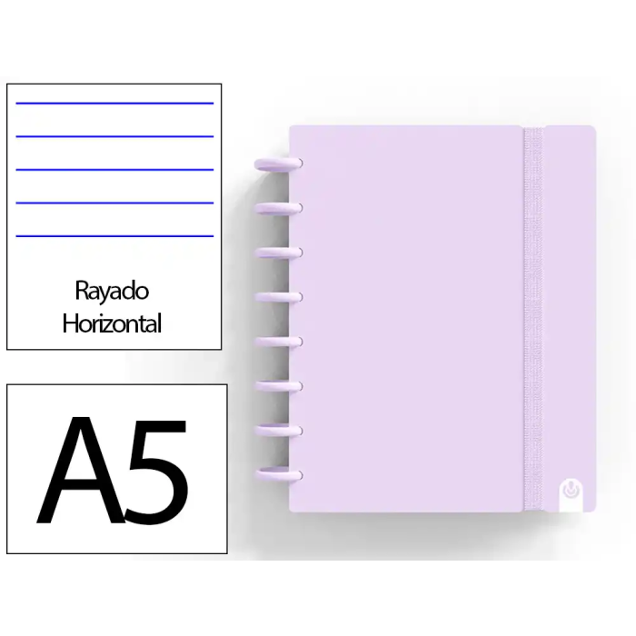Carchivo Cuaderno Ingeniox Foam A5 80h Rayado Horizontal Malva Pastel