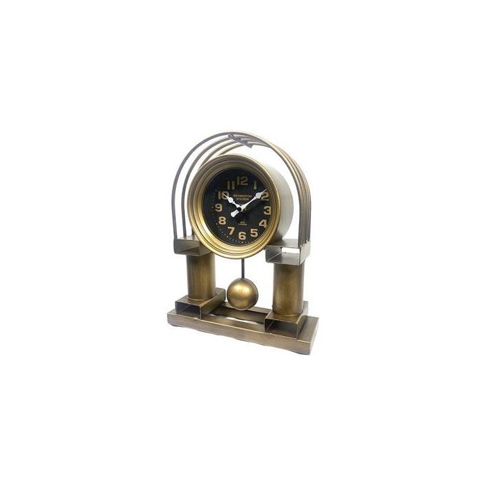 Reloj Sobremesa Tradicional DKD Home Decor Dorado Negro 8 x 31 x 25 cm