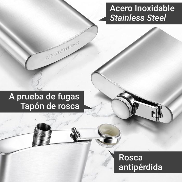 Botella Petaca de Acero Privilege 180 ml (12 Unidades) 14 Botella Petaca de Acero Privilege 180 ml (12 Unidades) 14