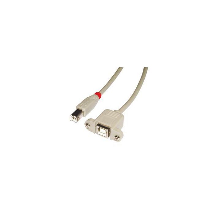 Lindy USB 2.0 cable Type B/B extension, light-grey, 0.5m Lindy USB 2.0 cable Type B/B extension, light-grey, 0.5m