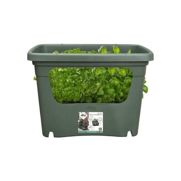 ELHO - Maceta - Green Basics Stack & Grow Large - Verde hoja - Exterior - L 35.1 x W 50.9 x H 35.7 cm 2