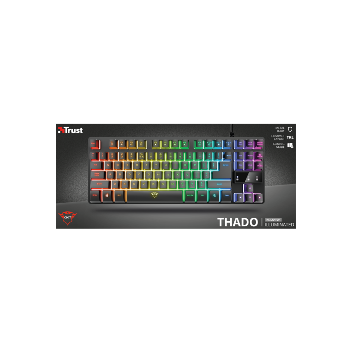 Trust GXT 833 Thado Teclado Gaming USB Tenkeyless (TKL) con Retroiluminación LED, Anti-Ghosting, Negro y Plata 5 Trust GXT 833 Thado Teclado Gaming USB Tenkeyless (TKL) con Retroiluminación LED, Anti-Ghosting, Negro y Plata 5