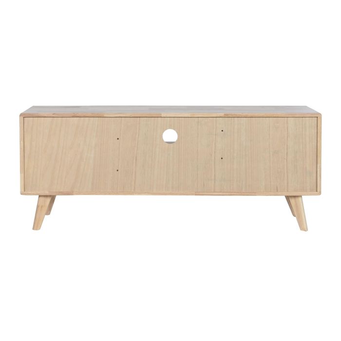 DKD Home Decor Mueble TV Scandi Natural 120 x 48 x 30 cm Rubberwood y Ratán 6