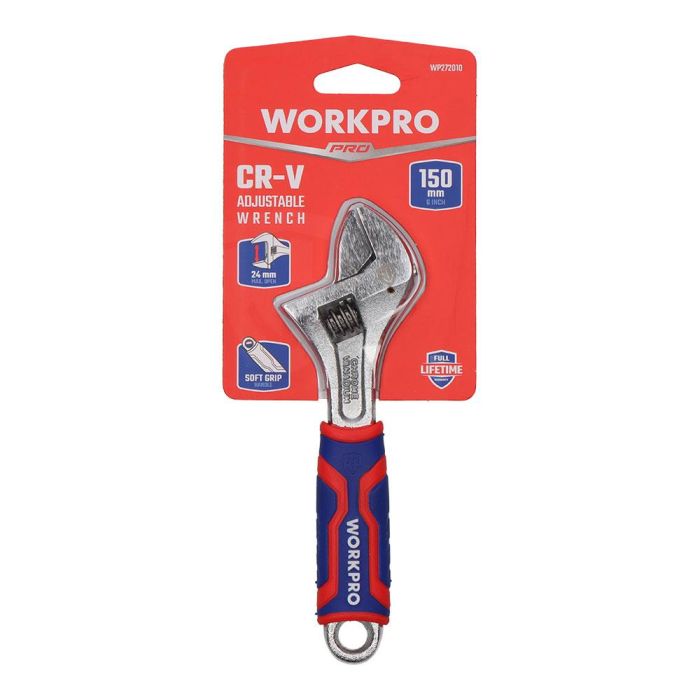 Workpro Llave ajustable 150mm acero al cromo-vanadio, mango bimaterial, resistente al óxido 4 Workpro Llave ajustable 150mm acero al cromo-vanadio, mango bimaterial, resistente al óxido 4