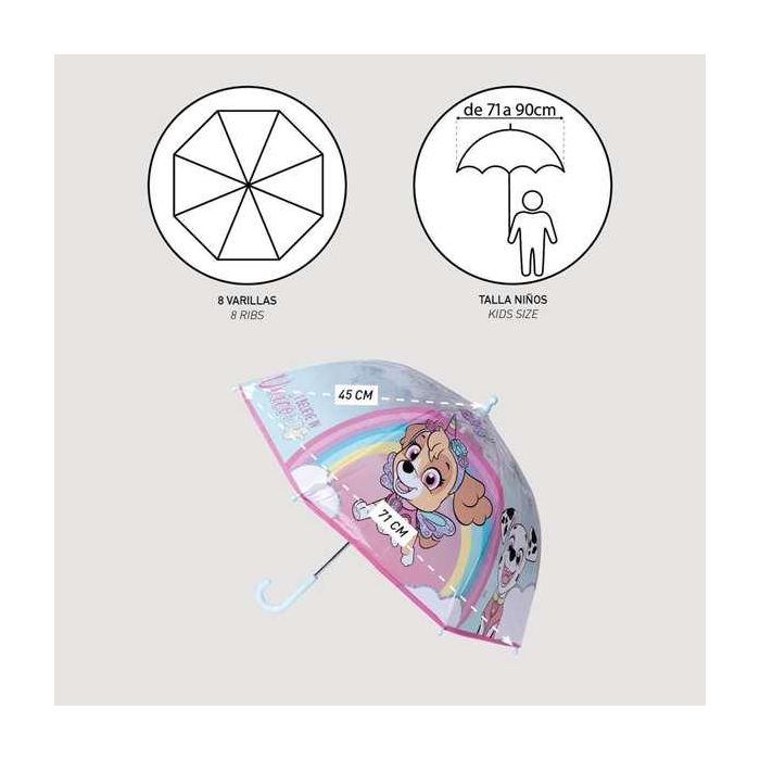Cerdá Paraguas Manual Burbuja Paw Patrol Skye Infantil Niña Rosa 100%POE 6