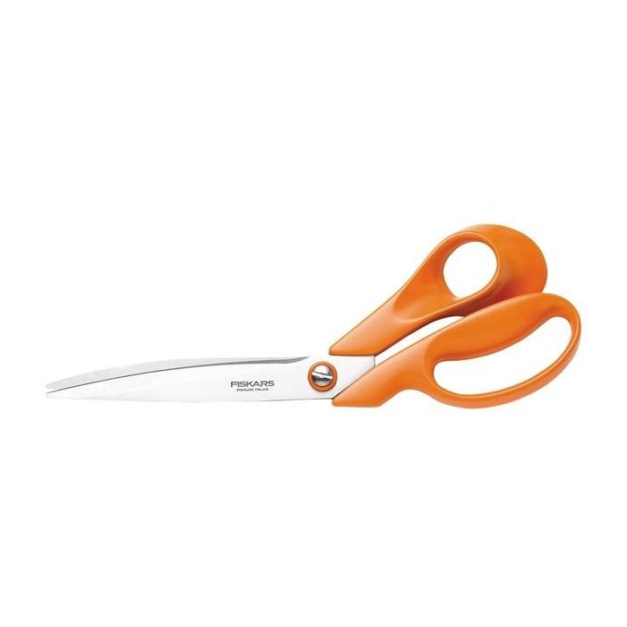 Fiskars Tijeras de Sastre Clásicas 27 cm, Acero Inoxidable, Mango Naranja, Para Corte Profesional de Tela