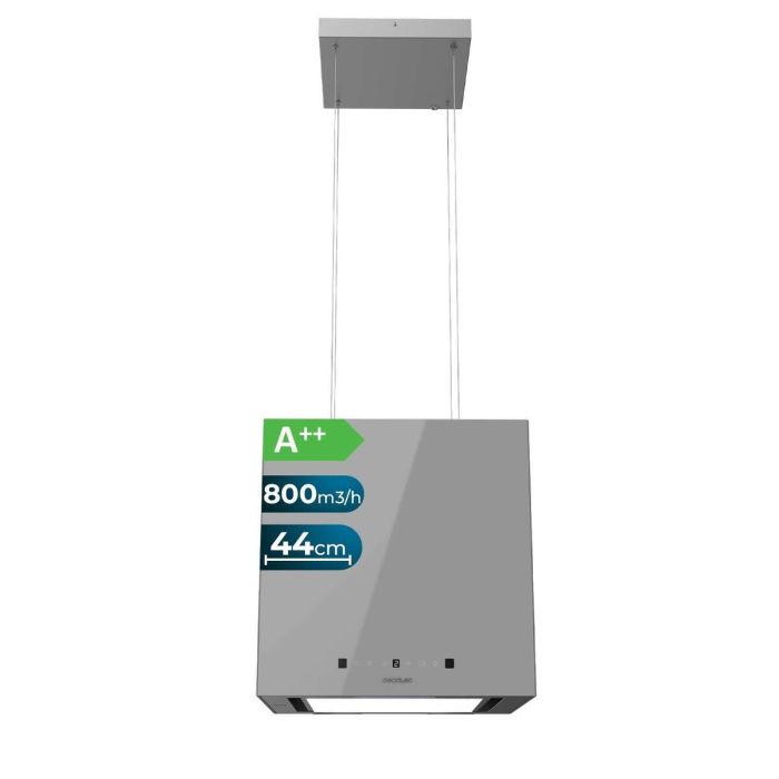 Cecotec Campana isla Bolero Flux CCT 448000 vidrio gris A++ 800m³/h táctil