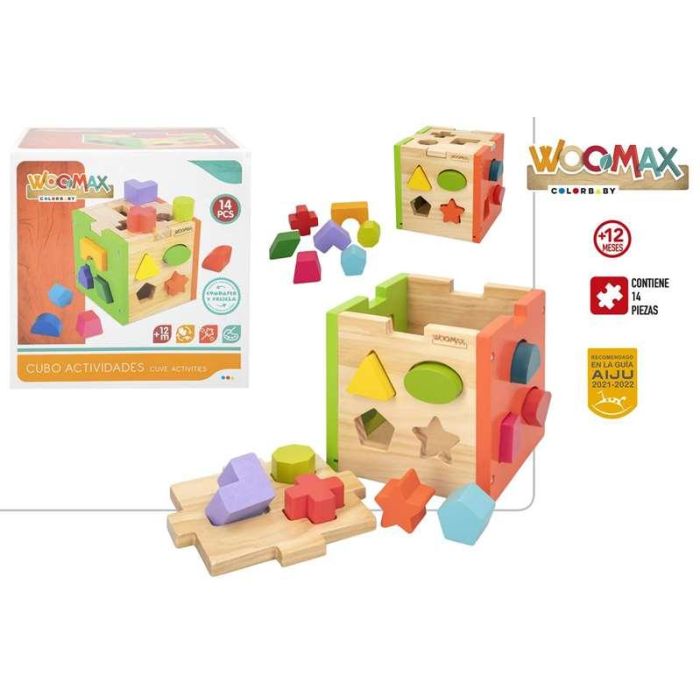 Cubo actividades de madera con 14 piezas woomax 4 Cubo actividades de madera con 14 piezas woomax 4