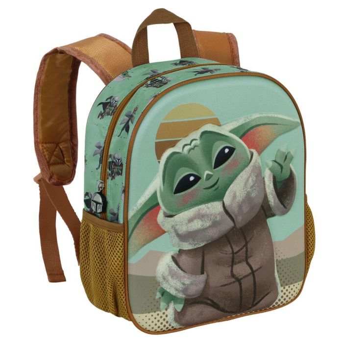 Mochila 3D Pequeña Say Hi Star Wars The Mandalorian Verde 1