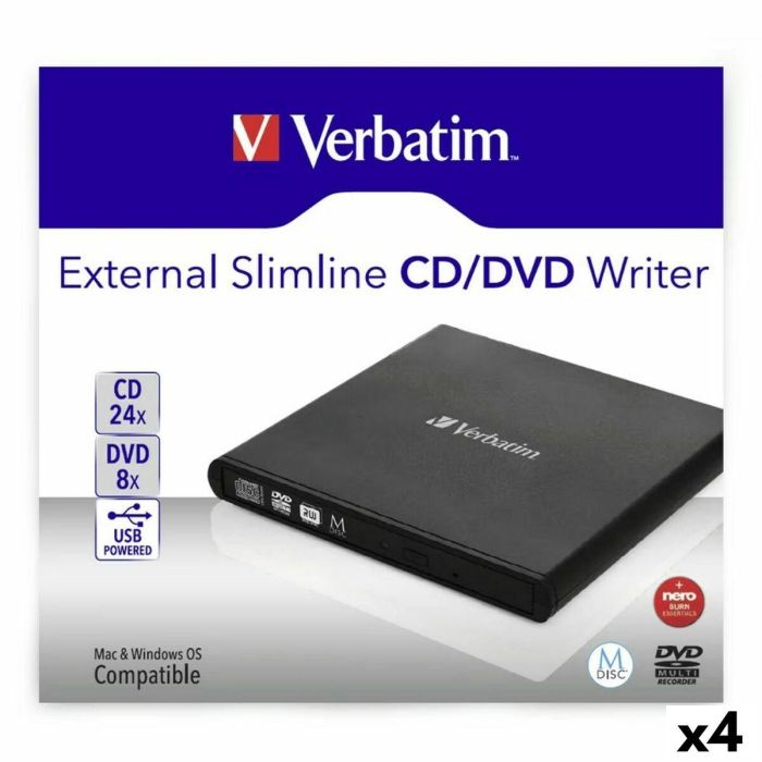 Grabadora Externa Verbatim Slimline CD/DVD Negro