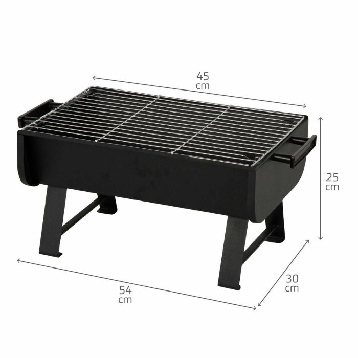 Barbacoa Portátil Aktive Acero 45 x 25 x 30 cm Negro (2 Unidades) 3 Barbacoa Portátil Aktive Acero 45 x 25 x 30 cm Negro (2 Unidades) 3