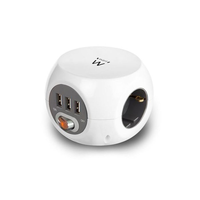 Regleta Enchufes Cubo Ewent EW3939 USB 5V 2A Blanco 0 Regleta Enchufes Cubo Ewent EW3939 USB 5V 2A Blanco 0